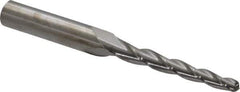 Accupro - 1.5° Taper Angle per Side, 3/16" Small End Diam, 1-3/4" LOC, Solid Carbide 3 Flute Tapered Ball End Mill - 3-1/2" OAL, 3/8" Shank Diam - USA Tool & Supply