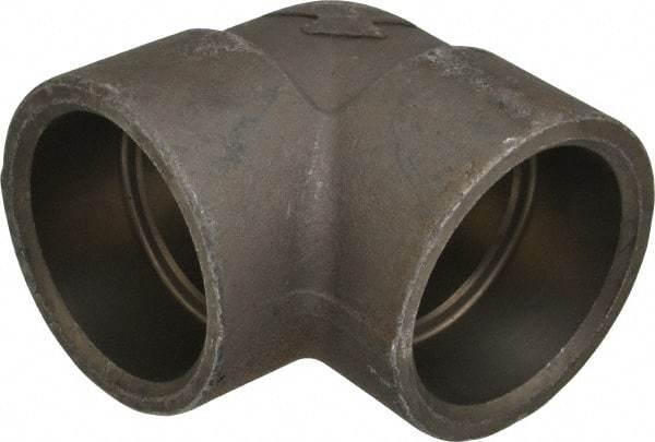 Made in USA - Size 2-1/2", Class 3,000, Forged Carbon Steel Black Pipe 90° Elbow - 3,000 psi, Socket Weld End Connection - USA Tool & Supply