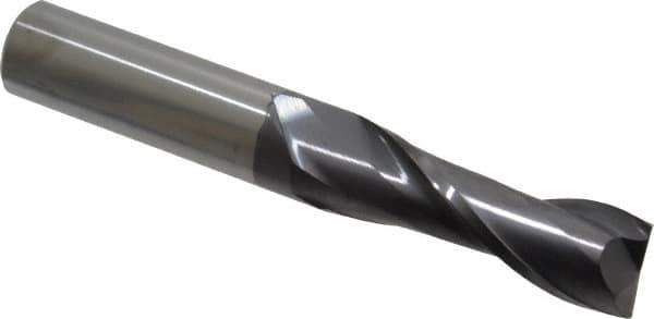 Atrax - 3/4", 2-1/4" LOC, 3/4" Shank Diam, 5" OAL, 2 Flute, Solid Carbide Square End Mill - Single End, AlTiN Finish, Spiral Flute, 30° Helix, Centercutting, Right Hand Cut - USA Tool & Supply