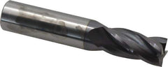 Atrax - 11/16", 1-3/8" LOC, 3/4" Shank Diam, 4" OAL, 4 Flute, Solid Carbide Square End Mill - Single End, AlTiN Finish, Spiral Flute, 30° Helix, Centercutting, Right Hand Cut, Right Hand Flute - USA Tool & Supply