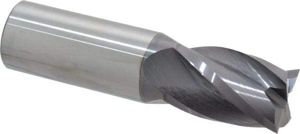 Atrax - 1", 1-1/2" LOC, 1" Shank Diam, 4" OAL, 4 Flute, Solid Carbide Square End Mill - Single End, AlTiN Finish, Spiral Flute, 30° Helix, Centercutting, Right Hand Cut, Right Hand Flute - USA Tool & Supply