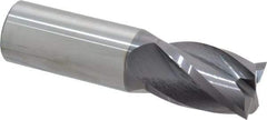 Atrax - 1", 1-1/2" LOC, 1" Shank Diam, 4" OAL, 4 Flute, Solid Carbide Square End Mill - Single End, AlTiN Finish, Spiral Flute, 30° Helix, Centercutting, Right Hand Cut, Right Hand Flute - USA Tool & Supply