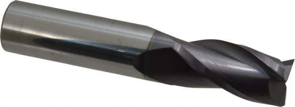 Atrax - 3/4", 1-1/2" LOC, 3/4" Shank Diam, 4" OAL, 3 Flute, Solid Carbide Square End Mill - Single End, AlTiN Finish, Spiral Flute, 30° Helix, Centercutting, Right Hand Cut - USA Tool & Supply