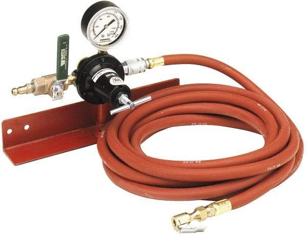 Myers Tire Supply - Air Compressor Automatic Tire Inflator Tool - 160 psi, Consists of Wall Mounting Bracket, Adjustable Pressure Gauge, On/Off Lever, 20' Air Hose, Clip-On Chuck - USA Tool & Supply