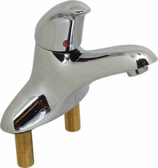 Moen - Lever Handle, Commercial Bathroom Faucet - One Handle, Pop Up Drain, Low Spout - USA Tool & Supply