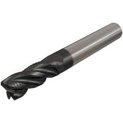 Iscar - 4 Flute Solid Carbide Roughing & Finishing Corner Chamfer End Mill - TiAlN Finish, Straight Shank, 38° Helix, Non-Centercutting, Regular Length - USA Tool & Supply