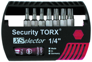 7 Piece - IPR8; IPR10; IPR15; IPR20; IPR25; IPR27; IPR30 Insert Bits - Quick Release Holder - Security TorxPlus Selector Bit Set Plastic XSelector Storage Box - USA Tool & Supply
