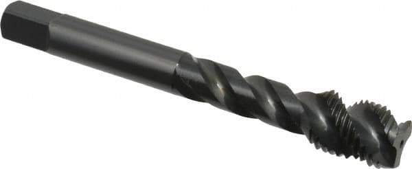 OSG - 7/16-20 UNF 3 Flute Modified Bottoming Spiral Flute Tap - Vanadium High Speed Steel, Oxide Finish, 3-5/32" OAL, Right Hand Flute, Right Hand Thread, Oversize, H7, Series 290 - USA Tool & Supply