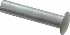 RivetKing - 0.084 to 0.09" Hole Diam, Round Head, Zinc Plated Steel, Semi Tubular Rivet - 7/32 Head Diam, 5/8" Length Under Head, 1/8 Body Diam - USA Tool & Supply