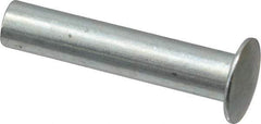 RivetKing - 0.176 to 0.184" Hole Diam, Round Head, Zinc Plated Steel, Semi Tubular Rivet - 7/16 Head Diam, 1-1/4" Length Under Head, 1/4 Body Diam - USA Tool & Supply