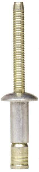 RivetKing - Size 64 Dome Head Steel Structural with Locking Stem Blind Rivet - Steel Mandrel, 0.062" to 0.27" Grip, 0.4" Head Diam, 0.192" to 0.196" Hole Diam, 0.416" Length Under Head, 3/16" Body Diam - USA Tool & Supply