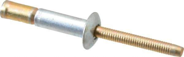 RivetKing - Size 810 Dome Head Steel Structural with Locking Stem Blind Rivet - Steel Mandrel, 0.08" to 5/8" Grip, 0.53" Head Diam, 0.257" to 0.261" Hole Diam, 0.847" Length Under Head, 1/4" Body Diam - USA Tool & Supply