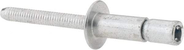 RivetKing - Size 86 Dome Head Steel Structural with Locking Stem Blind Rivet - Steel Mandrel, 0.08" to 3/8" Grip, 0.53" Head Diam, 0.257" to 0.261" Hole Diam, 0.556" Length Under Head, 1/4" Body Diam - USA Tool & Supply