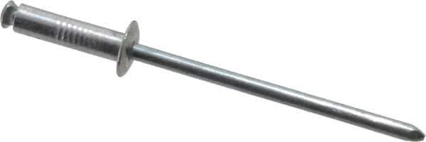 RivetKing - Dome Head Aluminum Peel Blind Rivet - Steel Mandrel, 1/8" to 0.275" Grip, 0.255" Head Diam, 0.129" Max Hole Diam, 0.472 to 0.511" Length Under Head, 1/8" Body Diam - USA Tool & Supply