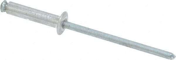 RivetKing - Dome Head Aluminum Peel Blind Rivet - Steel Mandrel, 1/8" to 0.354" Grip, 0.255" Head Diam, 0.129" Max Hole Diam, 0.551 to 0.590" Length Under Head, 1/8" Body Diam - USA Tool & Supply