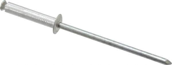 RivetKing - Dome Head Aluminum Peel Blind Rivet - Steel Mandrel, 1/8" to 0.433" Grip, 0.255" Head Diam, 0.129" Max Hole Diam, 0.630 to 0.669" Length Under Head, 1/8" Body Diam - USA Tool & Supply