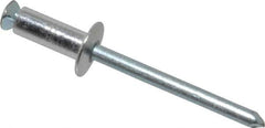 RivetKing - Dome Head Aluminum Peel Blind Rivet - Steel Mandrel, 0.188" to 0.354" Grip, 3/8" Head Diam, 0.196" Max Hole Diam, 0.551 to 0.590" Length Under Head, 3/16" Body Diam - USA Tool & Supply