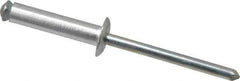 RivetKing - Dome Head Aluminum Peel Blind Rivet - Steel Mandrel, 0.188" to 0.63" Grip, 3/8" Head Diam, 0.196" Max Hole Diam, 0.827 to 0.865" Length Under Head, 3/16" Body Diam - USA Tool & Supply