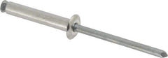 RivetKing - Dome Head Aluminum Peel Blind Rivet - Steel Mandrel, 0.188" to 0.866" Grip, 3/8" Head Diam, 0.196" Max Hole Diam, 1.063 to 1.012" Length Under Head, 3/16" Body Diam - USA Tool & Supply