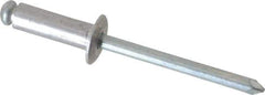 RivetKing - Dome Head Aluminum Peel Blind Rivet - Steel Mandrel, 0.157" to 0.315" Grip, 0.315" Head Diam, 0.165" Max Hole Diam, 0.472 to 0.511" Length Under Head, 5/32" Body Diam - USA Tool & Supply