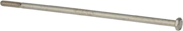 Made in USA - 1/4-20 UNC, 8" Length Under Head Hex Head Cap Screw - Partially Threaded, Grade 5 Steel, Zinc-Plated Finish, 7/16" Hex - USA Tool & Supply