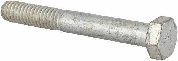 Made in North America - 5/16-18 UNC, 2-3/8" Length Under Head Hex Head Cap Screw - Partially Threaded, Grade 5 Steel, Zinc-Plated Finish, 1/2" Hex - USA Tool & Supply