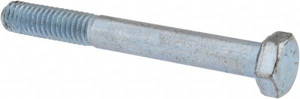 Made in USA - 5/16-18 UNC, 2-3/4" Length Under Head Hex Head Cap Screw - Partially Threaded, Grade 5 Steel, Zinc-Plated Finish, 1/2" Hex - USA Tool & Supply