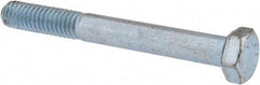 Made in USA - 5/16-18 UNC, 2-3/4" Length Under Head Hex Head Cap Screw - Partially Threaded, Grade 5 Steel, Zinc-Plated Finish, 1/2" Hex - USA Tool & Supply