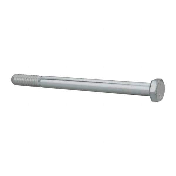 Made in North America - 5/16-18 UNC, 4-1/4" Length Under Head Hex Head Cap Screw - Partially Threaded, Grade 5 Steel, Zinc-Plated Finish, 1/2" Hex - USA Tool & Supply