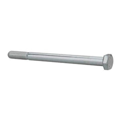 Made in North America - 5/16-18 UNC, 4-1/4" Length Under Head Hex Head Cap Screw - Partially Threaded, Grade 5 Steel, Zinc-Plated Finish, 1/2" Hex - USA Tool & Supply