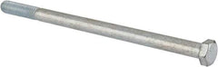 Made in USA - 3/8-16 UNC, 6-1/2" Length Under Head Hex Head Cap Screw - Partially Threaded, Grade 5 Steel, Zinc-Plated Finish, 9/16" Hex - USA Tool & Supply