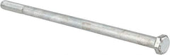 Made in USA - 3/8-16 UNC, 7-1/2" Length Under Head Hex Head Cap Screw - Partially Threaded, Grade 5 Steel, Zinc-Plated Finish, 9/16" Hex - USA Tool & Supply