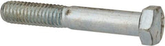 Made in North America - 3/8-16 UNC, 2-3/8" Length Under Head Hex Head Cap Screw - Partially Threaded, Grade 5 Steel, Zinc-Plated Finish, 9/16" Hex - USA Tool & Supply