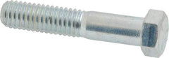 Made in USA - 7/16-14 UNC, 2-1/4" Length Under Head Hex Head Cap Screw - Partially Threaded, Grade 5 Steel, Zinc-Plated Finish, 5/8" Hex - USA Tool & Supply
