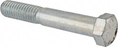 Made in USA - 7/16-14 UNC, 2-3/4" Length Under Head Hex Head Cap Screw - Partially Threaded, Grade 5 Steel, Zinc-Plated Finish, 5/8" Hex - USA Tool & Supply