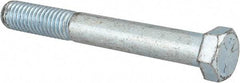 Made in USA - 7/16-14 UNC, 3-1/2" Length Under Head Hex Head Cap Screw - Partially Threaded, Grade 5 Steel, Zinc-Plated Finish, 5/8" Hex - USA Tool & Supply