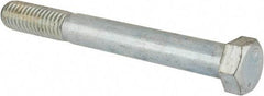 Made in USA - 7/16-14 UNC, 3-3/4" Length Under Head Hex Head Cap Screw - Partially Threaded, Grade 5 Steel, Zinc-Plated Finish, 5/8" Hex - USA Tool & Supply