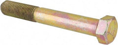 Made in USA - 7/16-20 UNF, 3-1/4" Length Under Head Hex Head Cap Screw - Partially Threaded, Grade 5 Steel, Zinc-Plated Finish, 5/8" Hex - USA Tool & Supply