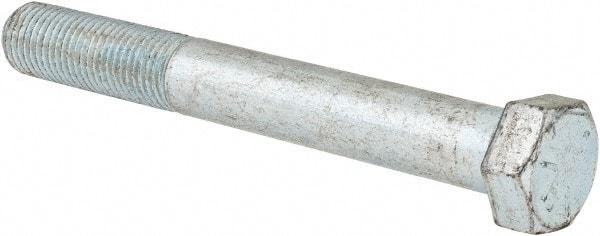 Made in USA - 7/16-20 UNF, 3-1/2" Length Under Head Hex Head Cap Screw - Partially Threaded, Grade 5 Steel, Zinc-Plated Finish, 5/8" Hex - USA Tool & Supply