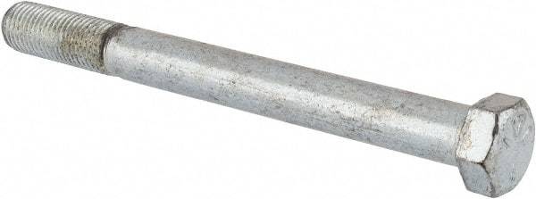 Made in USA - 7/16-20 UNF, 4-1/2" Length Under Head Hex Head Cap Screw - Partially Threaded, Grade 5 Steel, Zinc-Plated Finish, 5/8" Hex - USA Tool & Supply