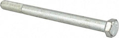 Made in USA - 7/16-20 UNF, 5-1/2" Length Under Head Hex Head Cap Screw - Partially Threaded, Grade 5 Steel, Zinc-Plated Finish, 5/8" Hex - USA Tool & Supply