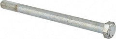 Made in USA - 7/16-20 UNF, 6" Length Under Head Hex Head Cap Screw - Partially Threaded, Grade 5 Steel, Zinc-Plated Finish, 5/8" Hex - USA Tool & Supply