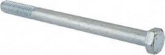 Made in USA - 1/2-13 UNC, 6-1/2" Length Under Head Hex Head Cap Screw - Partially Threaded, Grade 5 Steel, Zinc-Plated Finish, 3/4" Hex - USA Tool & Supply