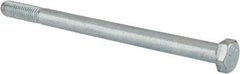 Made in USA - 1/2-13 UNC, 7-1/2" Length Under Head Hex Head Cap Screw - Partially Threaded, Grade 5 Steel, Zinc-Plated Finish, 3/4" Hex - USA Tool & Supply
