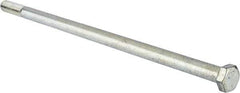 Value Collection - 1/2-13 UNC, 12" Length Under Head Hex Head Cap Screw - Partially Threaded, Grade 5 Steel, Zinc-Plated Finish, 3/4" Hex - USA Tool & Supply