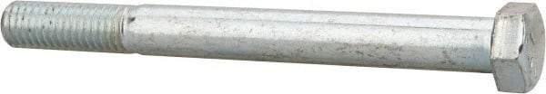Made in USA - 9/16-12 UNC, 5-1/2" Length Under Head Hex Head Cap Screw - Partially Threaded, Grade 5 Steel, Zinc-Plated Finish, 13/16" Hex - USA Tool & Supply