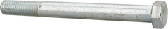 Made in USA - 9/16-12 UNC, 5-1/2" Length Under Head Hex Head Cap Screw - Partially Threaded, Grade 5 Steel, Zinc-Plated Finish, 13/16" Hex - USA Tool & Supply