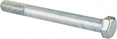Made in USA - 9/16-18 UNF, 5-1/2" Length Under Head Hex Head Cap Screw - Partially Threaded, Grade 5 Steel, Zinc-Plated Finish, 13/16" Hex - USA Tool & Supply