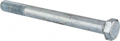 Value Collection - 9/16-18 UNF, 6" Length Under Head Hex Head Cap Screw - Partially Threaded, Grade 5 Steel, Zinc-Plated Finish, 13/16" Hex - USA Tool & Supply