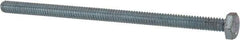 Made in North America - 1/4-20 UNC, 4-1/2" Length Under Head Hex Head Cap Screw - Fully Threaded, Grade 5 Steel, Zinc-Plated Finish, 7/16" Hex - USA Tool & Supply